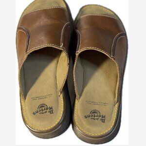 Dr Martens Slide Sandal Men's Size 7 Brown Leather Air Cushioned Soles Open Toe